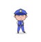 Smiling Young Officer Character Vector