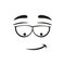 Smirk smile isolated emoticon expression, line art