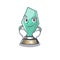 Smirking acrylic trophy isolated with the mascot