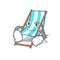 Smirking beach chair character cartoon