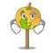 Smirking candy apple character cartoon