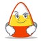 Smirking candy corn character cartoon