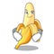 Smirking character banana in the fruit market