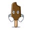Smirking chocolate ice cream character cartoon