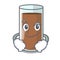 Smirking chocolate milk the containing nutrition character