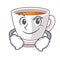 Smirking cup mint tea the shape mascot