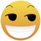 Smirking Emoji. A yellow face with a sly, smug, mischievous, or suggestive facial expression. A half-smile raised eyebrows, and