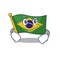 Smirking flag brazil isolated with the cartoon