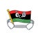 Smirking flag libya cartoon isolated the mascot