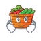 Smirking fruit basket character cartoon