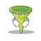 Smirking funnel character cartoon style