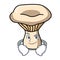 Smirking milk mushroom character cartoon