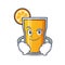Smirking orange juice character cartoon