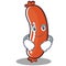 Smirking sausage character cartoon style