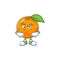 Smirking sweet orange cartoon mascot for juice