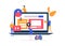 SMM strategy - flat design style colorful illustration