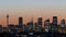 Smog over Sydney Skyline on sunset at dusk