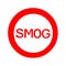 Smog road sign with a white background