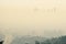 Smoggy skyline of Los Angeles