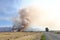 Smoke billowing from a grassland fire on a farm near Worcester