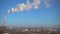 Smoke from the chimney of factory and blue sky, nature.