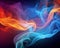 Smoke colored background with colorful wave digital color.