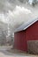 Smoke coming down from a finnish sauna buildings chimney