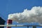 Smoke coming out of the towers of the factory chimneys in AbÃ¡rzuza-Abartzuza, in Navarra