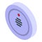 Smoke detector control icon isometric vector. Fire alarm
