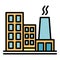 Smoke factory icon color outline vector