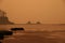 Smoke filled beach wildland fires