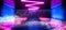 Smoke Fog Abstract Neon Light Retro Modern Futuristic Sci Fi Alien Space Ship Club Stage Glowing Purple Blue Fluorescent Laser
