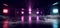 Smoke Fog Futuristic Dance Club Triangle Neon Stage Beam Lasers Glowing Vibrant Blue Purple Studio Garage Underground Corridor