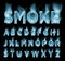 Smoke font collection. Fog and clouds font. Gas font.
