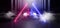 Smoke Futuristic  Sci Fi Laser Neon Shapes Glowing Light Vibrant Purple Blue Stage NIght Club Background Grunge Concrete Dark