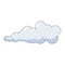 Smoke, light cumulus cloud in cartoon style, large clouds in the sky, vector