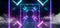 Smoke Neon Glowing Purple Blue Laser Beam Sci Fi Future Modern Portal Gate Virtual Cyber Vibrant Rectangle Abstract Shaped Tunnel