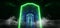 Smoke Neon Lights Virtual Sci Fi Futuristic Vibrant Green Blue Glowing Laser Beam Shapes Dark Grunge Concrete Tunnel Underground