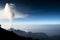 Smoke over the summit of volcano Santiaguito