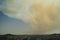 Smoke plume from forest fire Coimbra Portugal