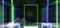 Smoke Rectangle Stage Laser Fluorescent Neon Glowing Vertical laser Tube Lines Blue Green White Colors In Dark Grunge Rough