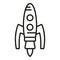 Smoke rocket icon outline vector. Space fire