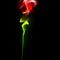 Smoke rose from