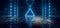 Smoke Sci Fi Futuristic Electric Blue Triangle Glowing Background Laser Neon Lights Tunnel Corridor Space Alien Ship Dark Night