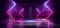 Smoke Sci Fi Futuristic Triangle Arc Gate Neon Laser Pantone Purple Pink Blue  Modern Alien Fashion Dance Club Showroom Garage