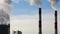 Smoke stacks at coal burning power plant