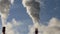 Smoke stacks at coal burning power plant