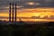 Smoke Stacks Sunset Landscape