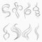 Smoke and steam stream lines. Smell and aroma abstract sign. Cigarette smoke or vapor flow. Vector.