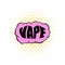 Smoke vape icon, comics style